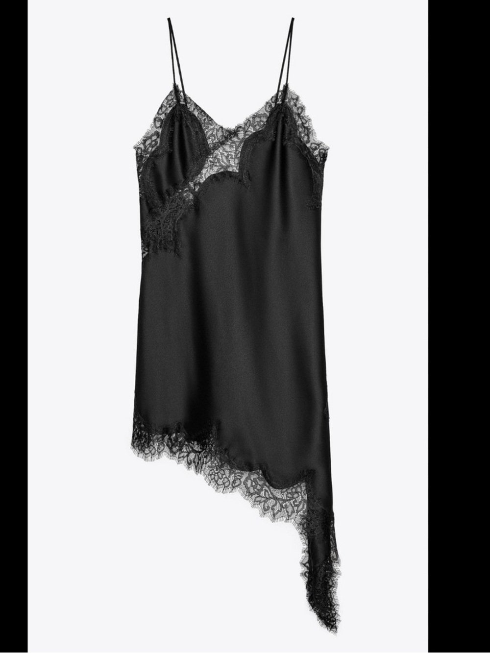 Zara - ZW Collection Asymmetric Lace Dress - Black